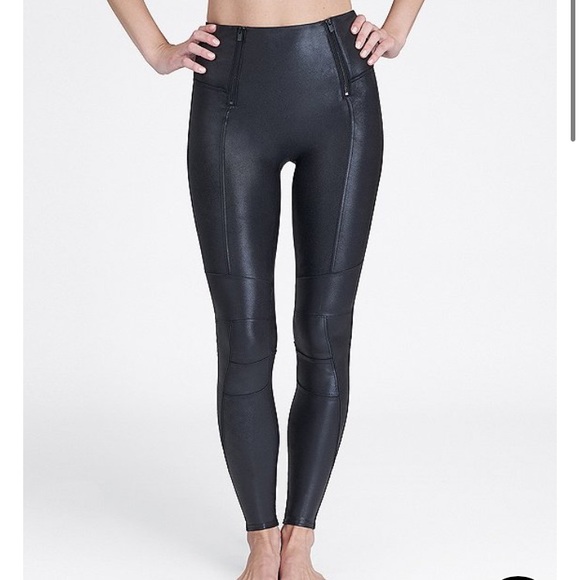 Jumpsuits | Spanx Faux Leather Moto 